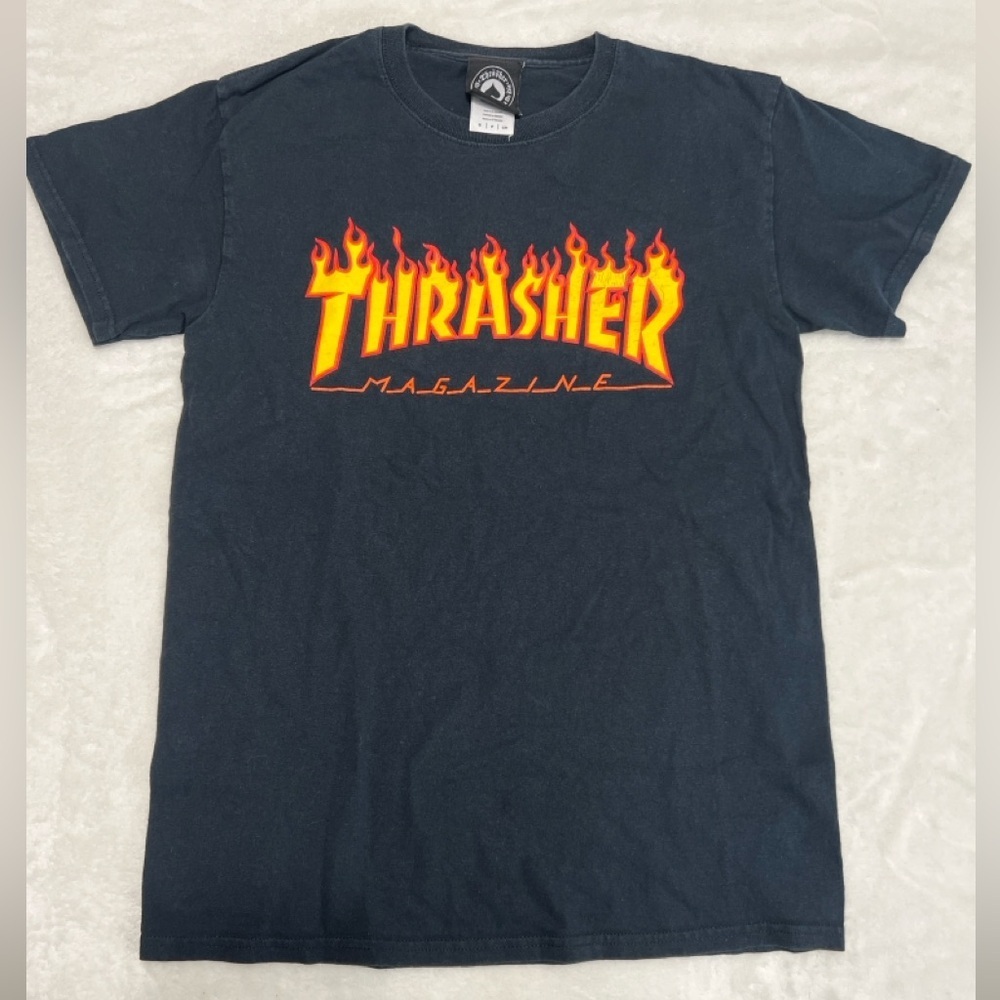 Vintage Thrasher Magazine Flame Logo T-Shirt Black Women’s Small Skate Tee